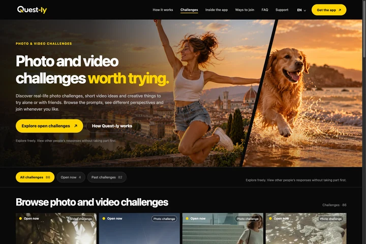 Quest-ly: The live public challenge catalogue and discovery interface.